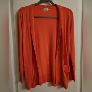 Peachy orange cardigan sweater, size small